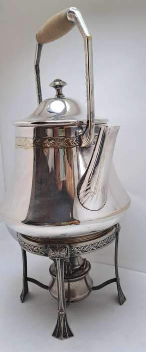 Antique / Vintage Silver 1,5L Teapot on Stand with Burner