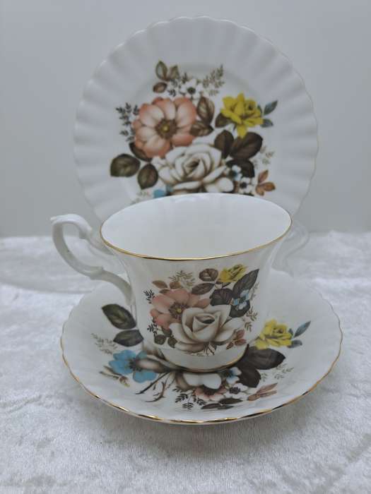 Vintage Royal Albert Autumn Inspired Bone China Tea Trio - 6 Available