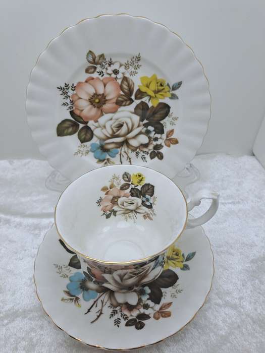 Vintage Royal Albert Autumn Inspired Bone China Tea Trio - 6 Available