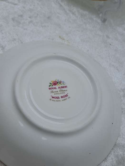 Vintage Royal Albert `Moss Rose` Bone China Tea Trio