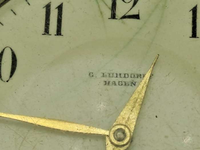 Antique G.Luhdohee Hagen Silver Pocket Watch -with Omega 3890059 Movement -Working