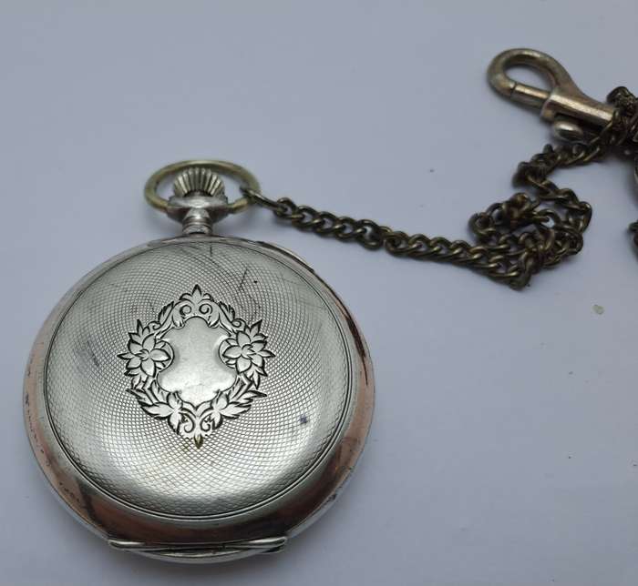 Antique G.Luhdohee Hagen Silver Pocket Watch -with Omega 3890059 Movement -Working