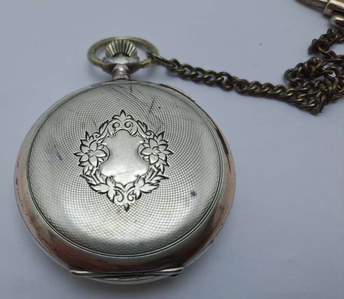 Antique G.Luhdohee Hagen Silver Pocket Watch -with Omega 3890059 Movement -Working