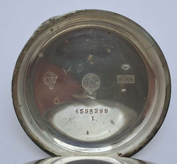 Antique G.Luhdohee Hagen Silver Pocket Watch -with Omega 3890059 Movement -Working