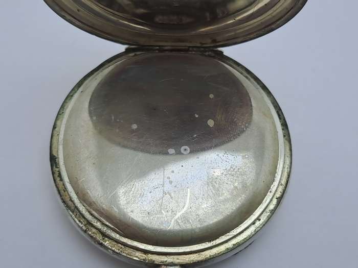 Antique G.Luhdohee Hagen Silver Pocket Watch -with Omega 3890059 Movement -Working