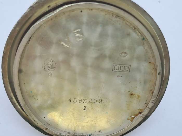 Antique G.Luhdohee Hagen Silver Pocket Watch -with Omega 3890059 Movement -Working