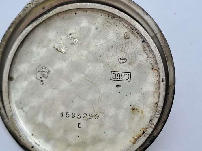 Antique G.Luhdohee Hagen Silver Pocket Watch -with Omega 3890059 Movement -Working
