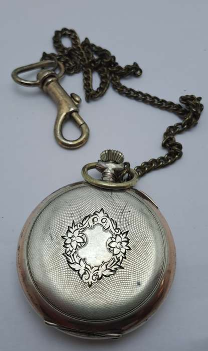 Antique G.Luhdohee Hagen Silver Pocket Watch -with Omega 3890059 Movement -Working