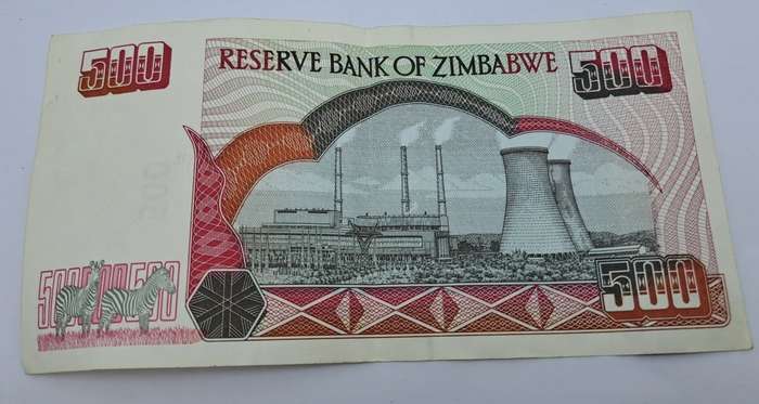2001 Zimbabwe 500 Dollars Bank note UNC