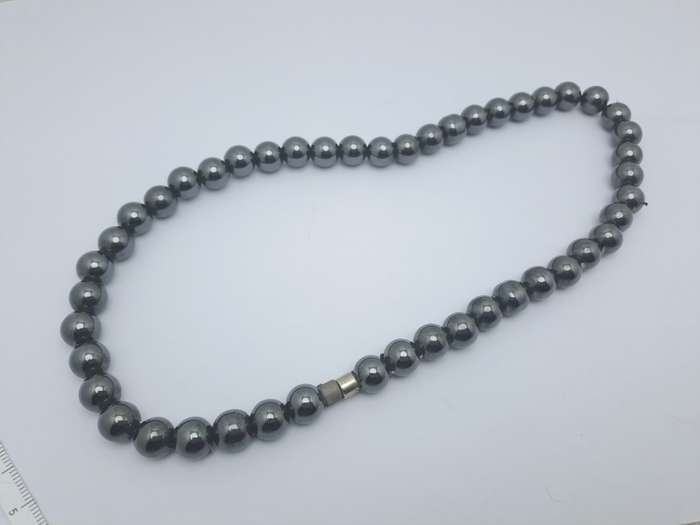 Vintage Hematite Magnetic Beaded necklace-Healing necklace -Therapy necklace