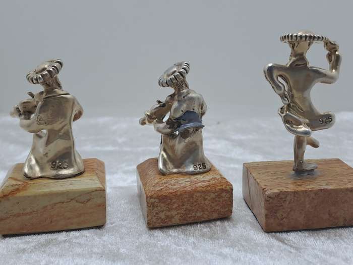 3 Ben-Zion Sterling Silver .925 Figurines -Isreal (2 was repaired)