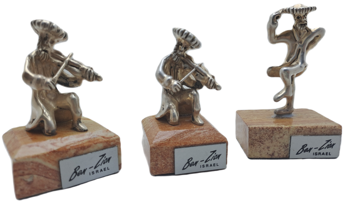 3 Ben-Zion Sterling Silver .925 Figurines -Isreal (2 was repaired)