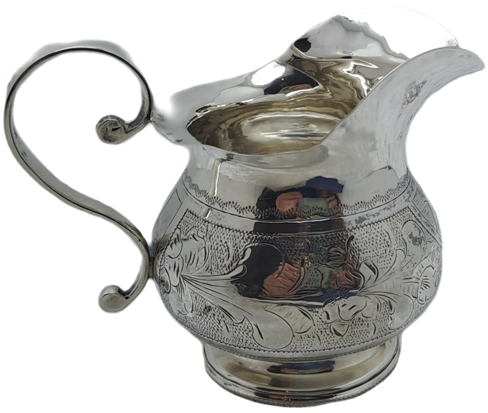 Hallmarked Antique 1885 Kiev Imperial 84 Russian SILVER Jug - slightly bended by the spout