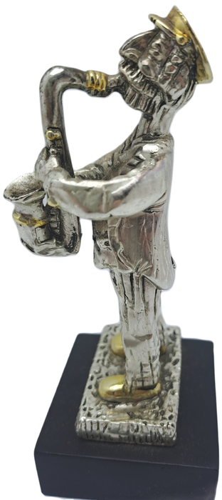 Collectable 925 sterling Silver Saxophone Player Figurine-Jerusalem- by H.Karshi