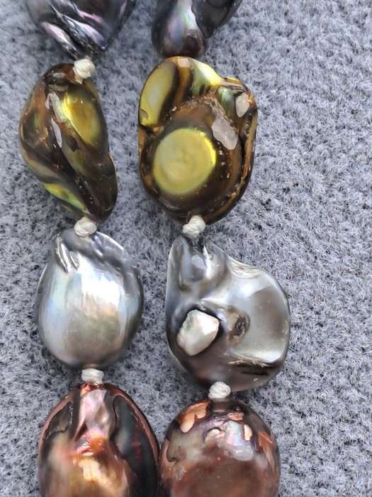 Beautiful Vintage Genuine Multi Color Fresh water Pearl Necklace -1,5 Meters Long (150cm)