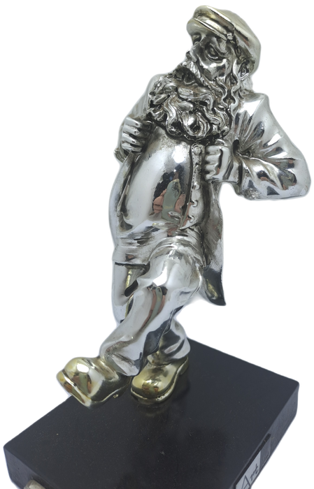 Collectable  925 sterling Silver and Gold Figurine of Dancing Chassid - Jerusale- Judeaca Art