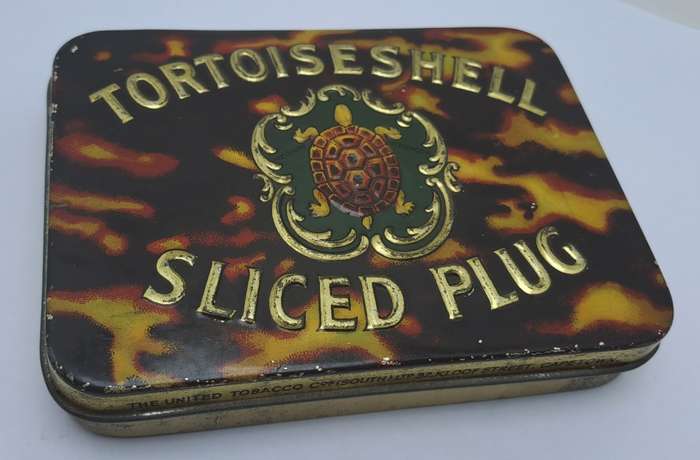 Vintage Tortoiseshell Sliced Plug Tin-0 United Tobacco Company
