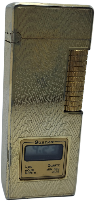 Vintage Sunnex lighter.. with Quartz Clock (Clock working) Lighter Not tested- made in Korea