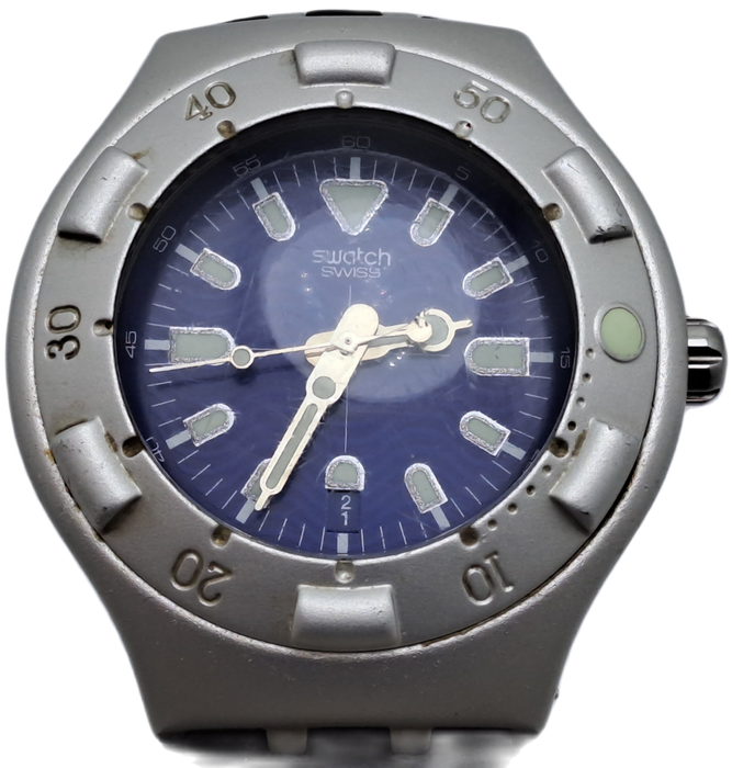 Pre-owned Vintage Swatch Irony AG 1999 Scuba Eco Aluminum Swiss Men`s Watch -Working