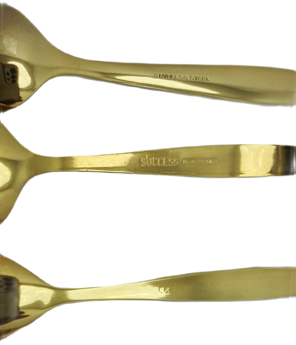 6 X Gold Plated Trieste Teaspoons (Not all the same Pattern)