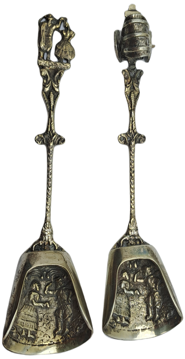 2  Vintage Royal Copenhagen Pictorial Caddy Spoons -Boxed-Made in Holland