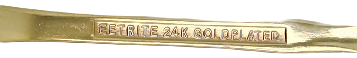 6 EETRITE 24KT Gold Plated Cake Forks. 14cm