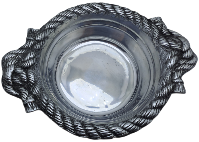 Vintage Hecho en Mexico Pewter Bowl designed by Betty Barrena Hand Crafted in Mexico.