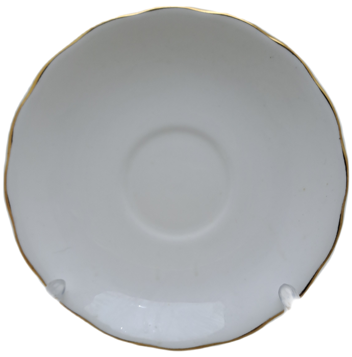 Vintage ROYAL MALVERN Fine Bone China Cup and Saucer- White and Gold -(10 available)