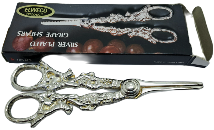 Vintage Elweco Silver Plated Grape Shears -boxed