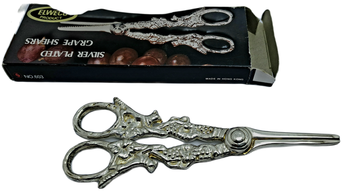 Vintage Elweco Silver Plated Grape Shears -boxed