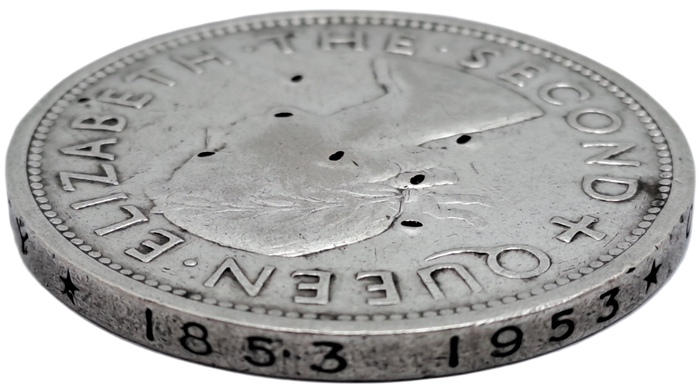 1953 Southern Rhodesia Silver 1 Crown -100th Birthday of Cecil Rhodes-