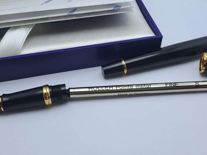 Vintage Waterman Rollerball pen-Black and Gold-pen  In Box -Ink is dry