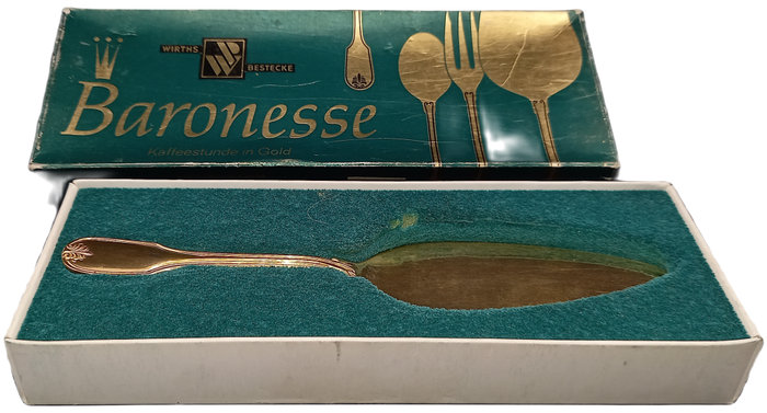 Vintage German Gold Plated Cake Lifter -190mm Boxed