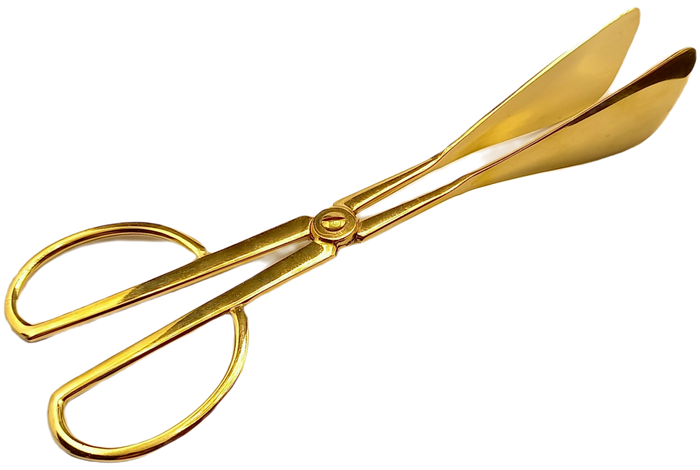 Vintage Food Tongs (Gold / Plated ) 183x55mm Unused - Boxed