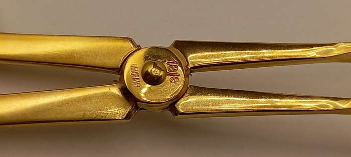Vintage Food Tongs (Gold / Plated ) 183x55mm Unused - Boxed