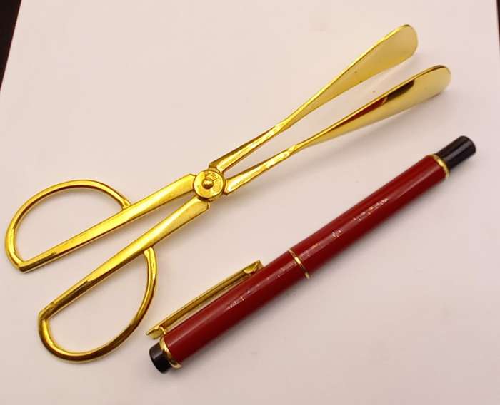 Vintage Food Tongs (Gold / Plated ) 183x55mm Unused - Boxed