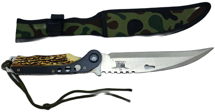Pre-Owned USA Saber Survival Knife with Canvas Sheath