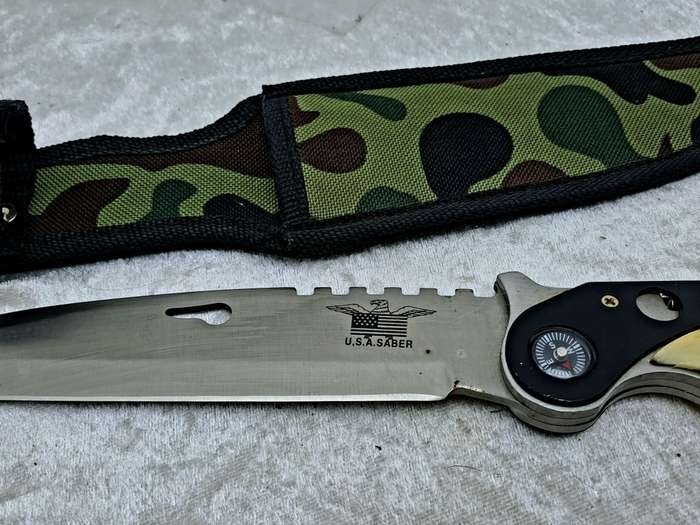 Pre-Owned USA Saber Survival Knife with Canvas Sheath