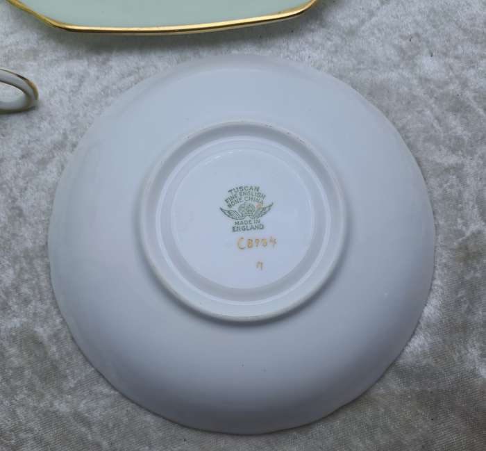 Vintage Royal TUSCAN Mint Green Trio Fine English Bone China Pattern C8984 (2 available)