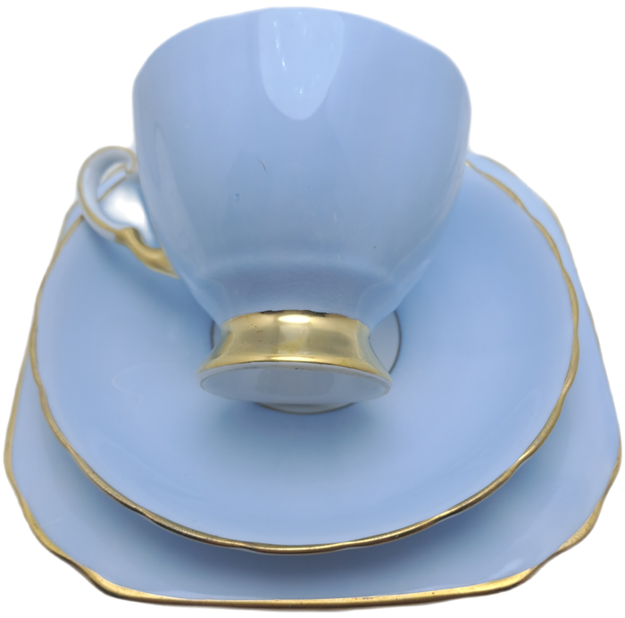 Vintage Royal TUSCAN Pale Blue Trio Fine English Bone China Pattern C9012