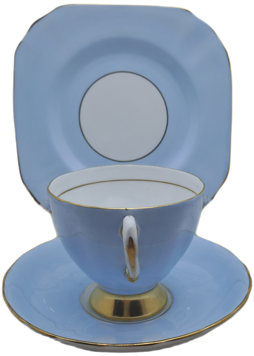 Vintage Royal TUSCAN Pale Blue Trio Fine English Bone China Pattern C9012