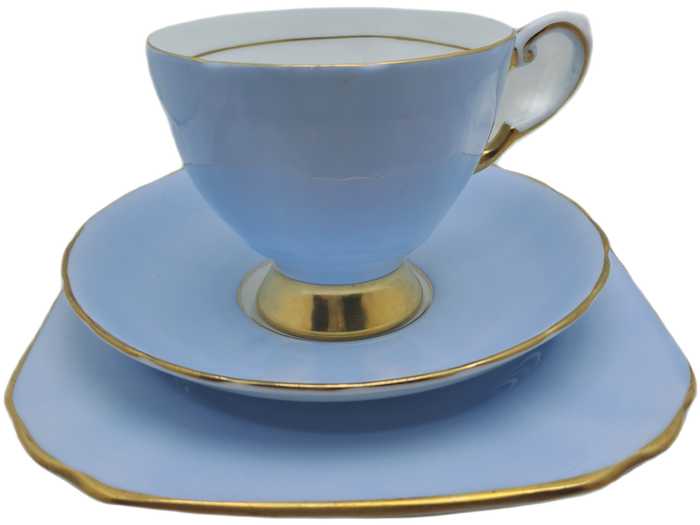 Vintage Royal TUSCAN Pale Blue Trio Fine English Bone China Pattern C9012