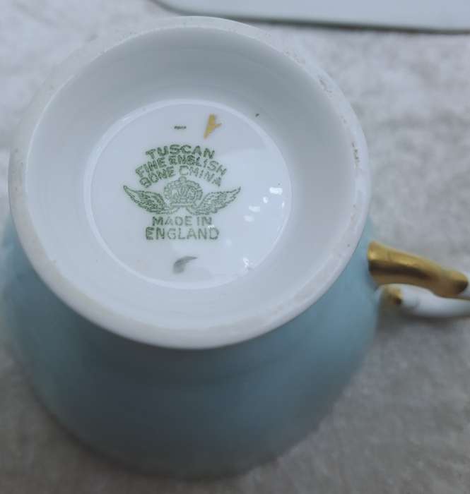 Vintage Royal TUSCAN Blue Color Trio Fine English Bone China Pattern C9151 (2 Available)