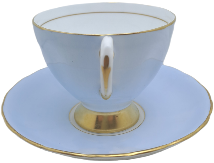 Vintage Royal TUSCAN Pale Blue Duo Fine English Bone China Pattern C9012