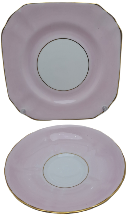 Vintage Royal TUSCAN Pastel Pink Trio Fine English Bone China Pattern C9013 (Cup hairline Crack)