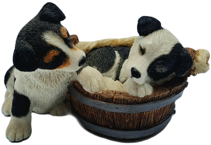 Hand made Collectable Sherratt & Simpson Border Collies Figurine  55x85x55mm