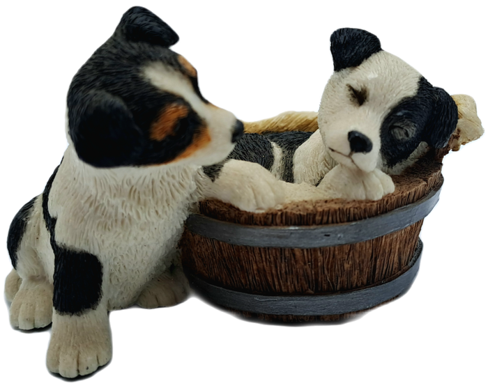 Hand made Collectable Sherratt & Simpson Border Collies Figurine  55x85x55mm