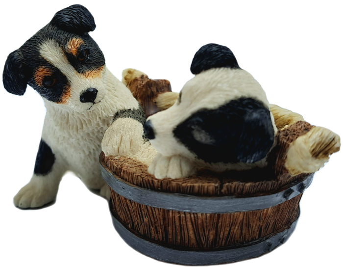 Hand made Collectable Sherratt & Simpson Border Collies Figurine  55x85x55mm