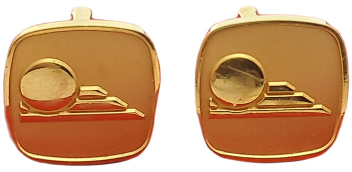 A Pair of Vintage Gold Plated Cufflinks  - No Box