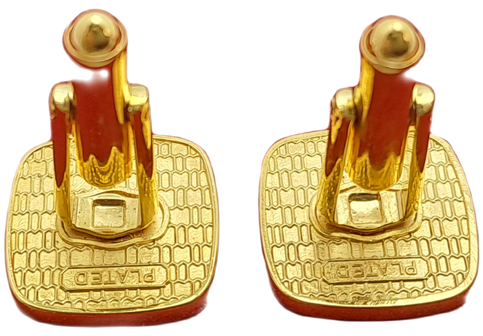 A Pair of Vintage Gold Plated Cufflinks  - No Box